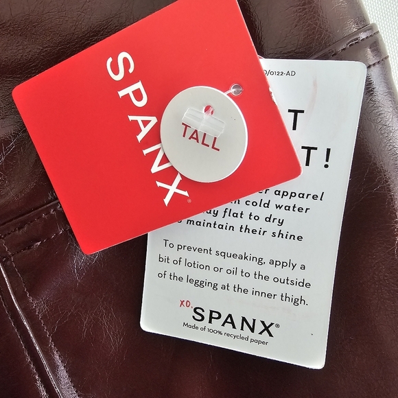 Spanx Faux Patent Leather leggings Ruby red leggings pull on pants - Picture 7 of 10